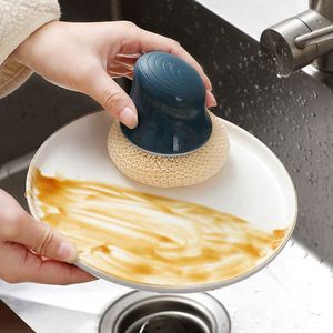 Cepillo de limpieza de ollas y tazones con mango largo, bola de alambre de acero nano, que no daña la olla - Product Image 4