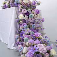 Panel de Flores Artificiales de Seda Hechas a Mano al por Mayor para Bodas, Fiestas de Cumpleaños, Salones de Banquetes, Arreglos Florales para Mesas Largas y Pisos