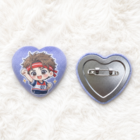 Broche Cœur Personnalisée Vigreat avec Base Métallique, Badge en Tissu Imprimé sur Mesure, Article Décoratif pour Collection Cadeau