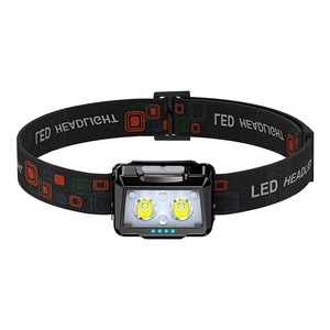 Lampe frontale LED rechargeable Smiling Shark 900mAh USB-C noire pour camping et pêche en extérieur - Product Image 1