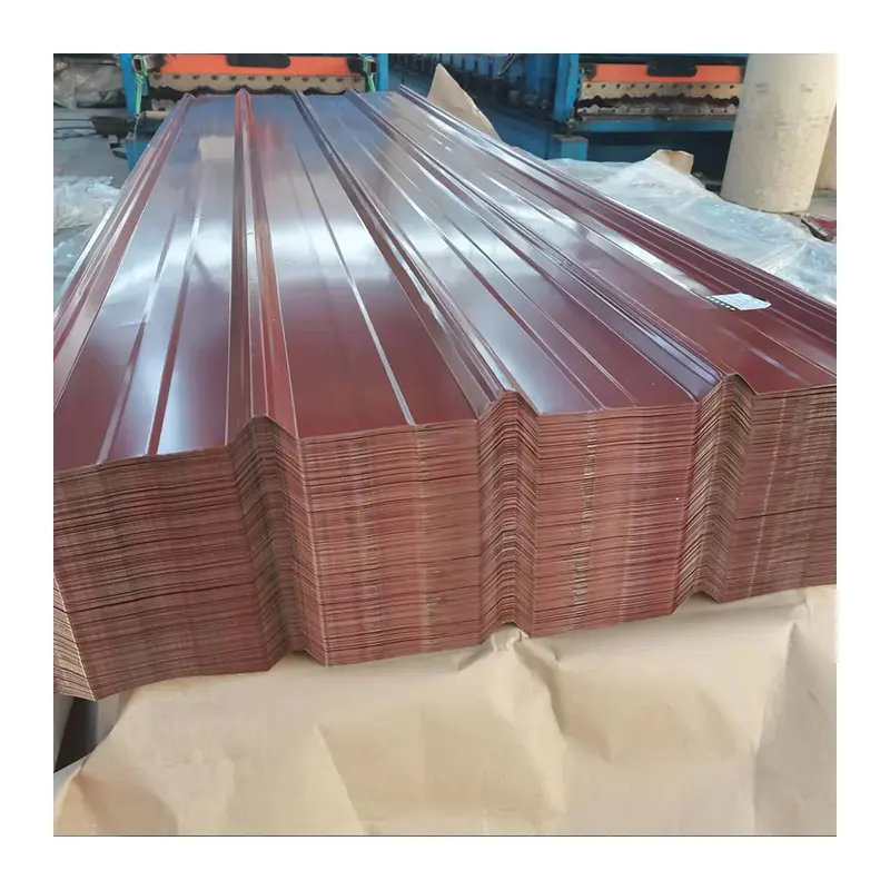 Ral 5001 22 32 jauge couleur enduit mat prépeint brun haute ondulé acier métal zinc aluminium feuilles de toiture 4x10 type b