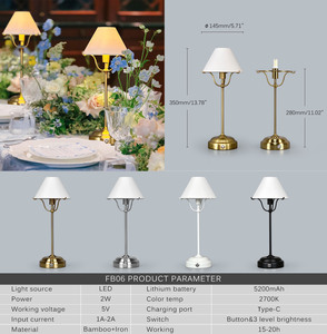 Portables Cordless <strong>Table</strong> Lamp Fabric Shade Desk Lamp 5200mAh Rechargeable Battery Powered Lighting <strong>Table</strong> <strong>Light</strong> - Product Image 6