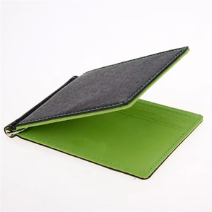 <span class=keywords><strong>Portafoglio</strong></span> da <span class=keywords><strong>uomo</strong></span> in tinta unita sottile in <span class=keywords><strong>pelle</strong></span> sintetica con chiusura a cerniera con fermasoldi corti disponibile in 4 colori - Product Image 2