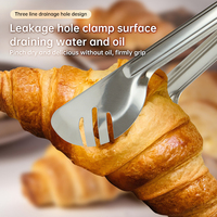 Pince à salade en acier inoxydable de 9 pouces, antidérapant et facile à saisir, ustensile pratique pour la cuisine, le service, le barbecue, le buffet, la salade, la glace, le four