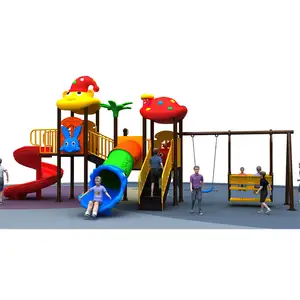 制造商户外公园塑料儿童儿童玩塑料滑梯和摇摆门