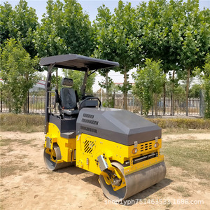 Compacteur routier hydraulique diesel à double tambour vibrant de 3 tonnes pour la pose d'asphalte, largeur 1,1 m - Product Image 1