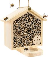 Nichoir pour abeilles avec plateaux d'alimentation en bois de pin naturel, ruche suspendue