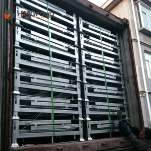 <span class=keywords><strong>Cage</strong></span> de rangement métallique pliable et empilable robuste personnalisable en treillis galvanisé - Product Image 3