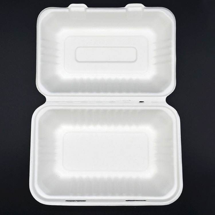 Biodegradable Dinnerware Bagasse Clamshell Box Disposable