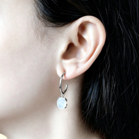 Nedeins — boucles d'oreilles longues en pierre de lune à quatre griffes, en argent Sterling S925, pierres naturelles, rondes à la mode
