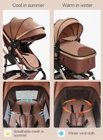 Poussette bébé pliable en lin léger et haut avec grande roue arrière Nouveau modèle de chariot avec fonction amovible