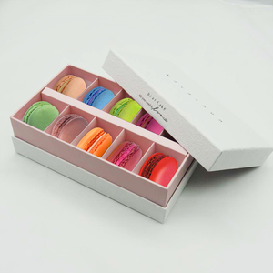 10 pieces food grade luxury paper divider customized macaroons gift box for macaron packaging