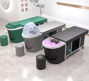 Sillón de Spa Capilar Japonés Multifuncional y Moderno para Salón, con Cuenco de Vapor Tailandés, Cama de Masaje, Estructura de Acero Inoxidable y Ecológico - Product Image 4