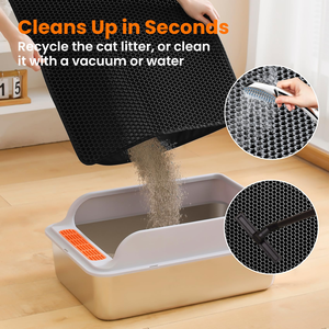 Customizable Double Layer EVA Silicone <b>Cat</b> Litter Trapping Mat Honeycomb Design Odor Control Waterproof Easy Clean <b>Cat</b> Litter - Product Image 3