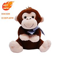 Vente en gros de peluches élégantes en forme de singe, jouet mignon en peluche de singe avec nœud, jouet en peluche personnalisé pour enfants, usine de jouets en peluche en Chine