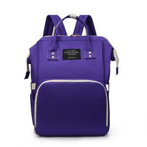 Bolsa de fraldas de couro personalizada dobrável à prova d'água, mochila portátil para berço de maternidade, sacola de viagem para bebês - Product Image 6