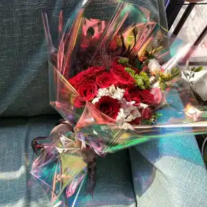 彩虹膜激光玻璃纸彩虹膜鲜花花束礼品包装纸新材料花店节日用品