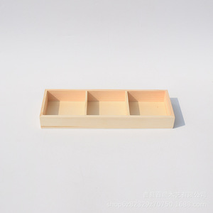 Wooden Three Compartment <b>Succulent</b> Planter Box Desktop Storage For Small Plants Balcony Flower <b>Pot</b> With Lid And Compartments - Product Image 5