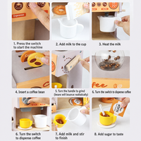 Ensemble de jeu de café en bois pour enfants avec caisse enregistreuse et accessoires alimentaires, jouet de jeu de rôle pour la maison, la maternelle et la salle de classe