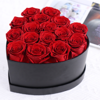 Boîte en Gros pour Roses Éternelles de la Saint-Valentin en Forme de Cœur avec Roses Roses Stabilisées dans un Coffret Floral en Forme de Cœur pour Célébrations