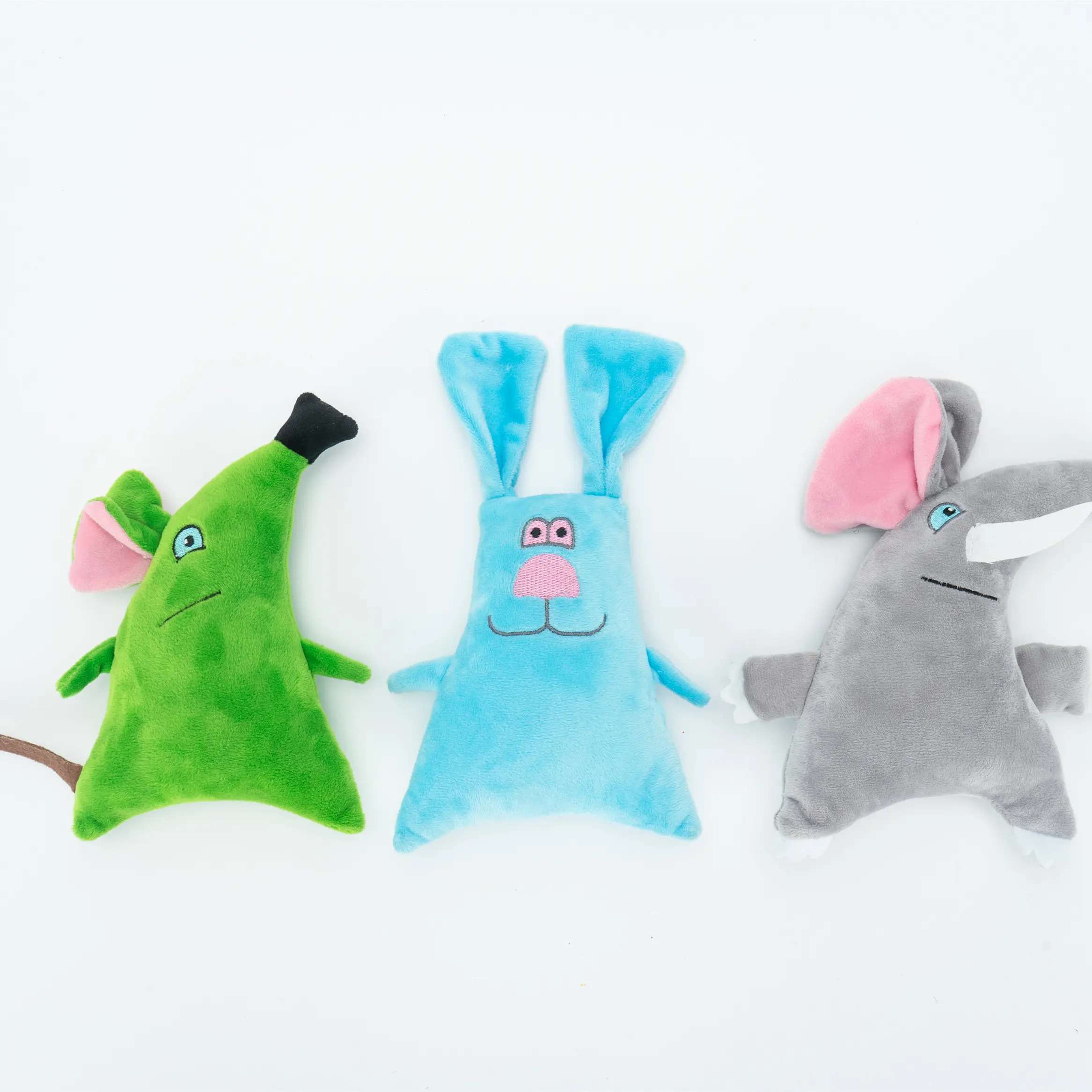 100% Polyester plush elephant rabbit mouse pet plush toy dog training toy