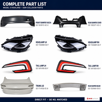 Kit de remplacement complet de pare-chocs Lintech résistant à l'usure et à ajustement précis pour Tesla Model 3 - Pièces de rechange