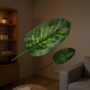 Artificial Monstera Leaves 24402 Green Variegated 12Pcs For Home Decor - Product Image 2