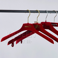 Cintre Velours Rouge avec Logo Personnalisé pour Armoire, Présentoir de Vêtements, Magasin de Robes de Mariée, Prix Usine
