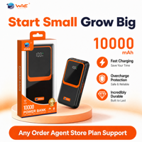 WHALE, 10000mah, batterie externe originale pour téléphone portable pour Itel, pour Tecno, pour Oraimo, pour XIAOMI, charge super rapide, bonne qualité