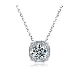 925 Sterling <b>Silver</b> Lab Grown Diamond Trendy Wedding Gift Necklace - Product Image 1