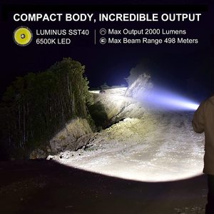 Chiến thuật sạc chiến thuật dẫn đèn Pin 2000 lumens 18650 pin Hợp kim nhôm cơ thể không thấm nước IPX8 IP68 đánh giá - Product Image 4