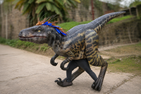 Özelleştirilmiş Gerçekçi Metal Dinozor Robot Kostümü Yetişkin Kostümü Sesli İç/Dış Mekan Kullanımı Macera Parkları Havaalanı Kreş Okul