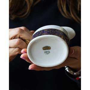 Ensemble complet de café Richard Ginori 12 pièces, style Empire, décoration paon, capacité 600 ml, idéal pour les fêtes et les hôtels - Product Image 4