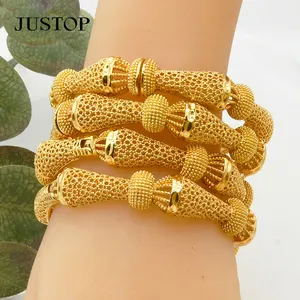 Hot Sale Instock Fashion Jewelry Bracelets Bridal Wedding Skin-Friendly 24K Gold Plated Dubai Bracelet