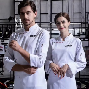 Chaquetas de Chef Unisex Personalizables, de Sarga de Algodón, Económicas, Uniformes de Trabajo para Restaurantes y Bares, Abrigos para Hombre - Product Image 1