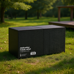 Caja de Almacenamiento para Jardín Aldirattar de Poliratán, 74.8 Galones, Impermeable, Rectangular, Tipo Vertical - Product Image 2