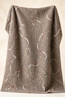 Tissu en polyester 100% tricoté, personnalisé, multi-tons, à boucles ondulées, avec broderie 'Dream', épais, doux, marron, matériau textile, points colorés