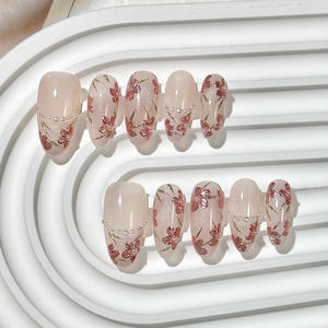 Vente chaude Ins presse sur les ongles Support boîte d'emballage Logo personnalisé en gros de haute qualité 10 pièces <span class=keywords><strong>faux</strong></span> ongles avec onglets adhésifs - Product Image 5