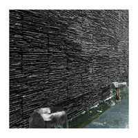 Dings hang Modern Natural Grey Garden Decor Verwendung im Freien Direkte Antazida-Wasserfall fliese Schwarze Kultur verkleidung Natürliche Oberfläche