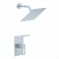 Ensemble de robinetterie de douche encastrée de style américain moderne avec mitigeur, support, cartouche céramique et corps en alliage électroplaqué