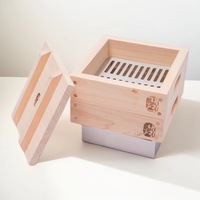 Couvercle de pot multifonctionnel solide en bois d'Hinoki pour plats vapeur carrés, spécialités de restaurant coréen, sushis japonais et dim sum