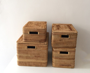 Wholesale Darable Laundry Hamper Eco Friendly Shopping Easter Fruit Baskets Rattan Storage Basket With Handle