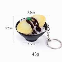 Mini porte-clés sushi japonais, modèle de simulation de bol de riz Donburi avec anguille, breloque pendentif Kawaii, accessoire de sac