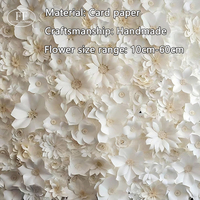 Fleurs Volantes Mur de Fleurs Artificielles en Papier Carton Blanc Faites à la Main Style Moderne Décoration Murale Intérieure Fleurs Simulant