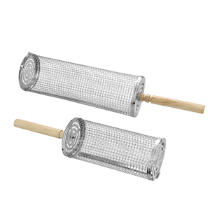 304 Stainless Steel Rolling BBQ <strong>Grill</strong> <strong>Basket</strong> for Meat Vegetables Custom OEM Outdoor Barbecue Accessories Factory Supply - Product Image 4