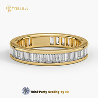 Maßgefertigter Kanal-Eternity-Ring aus 9K 10K 14K 18K Massivgold mit Laborgezüchteten Diamanten als Ehering