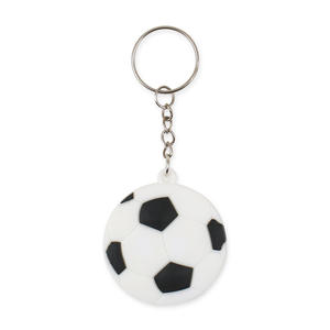 Événement sportif cadeau commémoratif Football Double face 3D caoutchouc souple personnalisé petit article bracelet en cuir porte-clés pendentif - Product Image 5