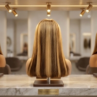 Nouvelle Arrivée Perruque Lace Front en Cheveux Humains Brésiliens Remy, Dentelle Transparente, Couleurs Mixtes, Longue, Style Bob HD, Densité 250%