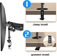 MD8003 17 "-32" 10kg Ressorts à gaz économiques Triple bras de moniteur Support de bureau 3 supports d'écran Support pour ordinateur Support VESA