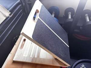 Vendita calda barella allungata del polpaccio regolabile a 5 posizioni <span class=keywords><strong>Esercizio</strong></span> della tavola inclinata di 25 gradi in legno - Product Image 3